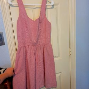 Lauren James red and white pen dress